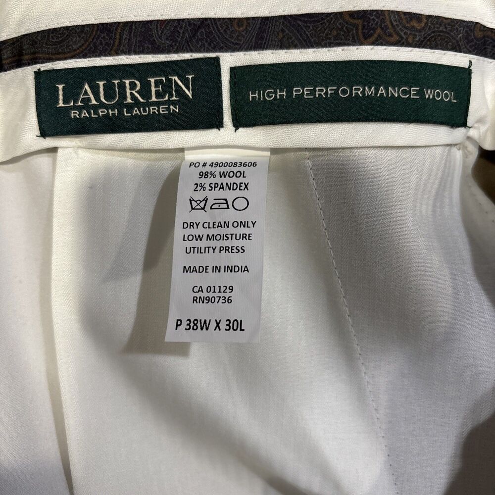 Lauren Ralph Lauren High Performance Wool Ultraflex Dress Pants Tan 38x30 NWT - Picture 10 of 10
